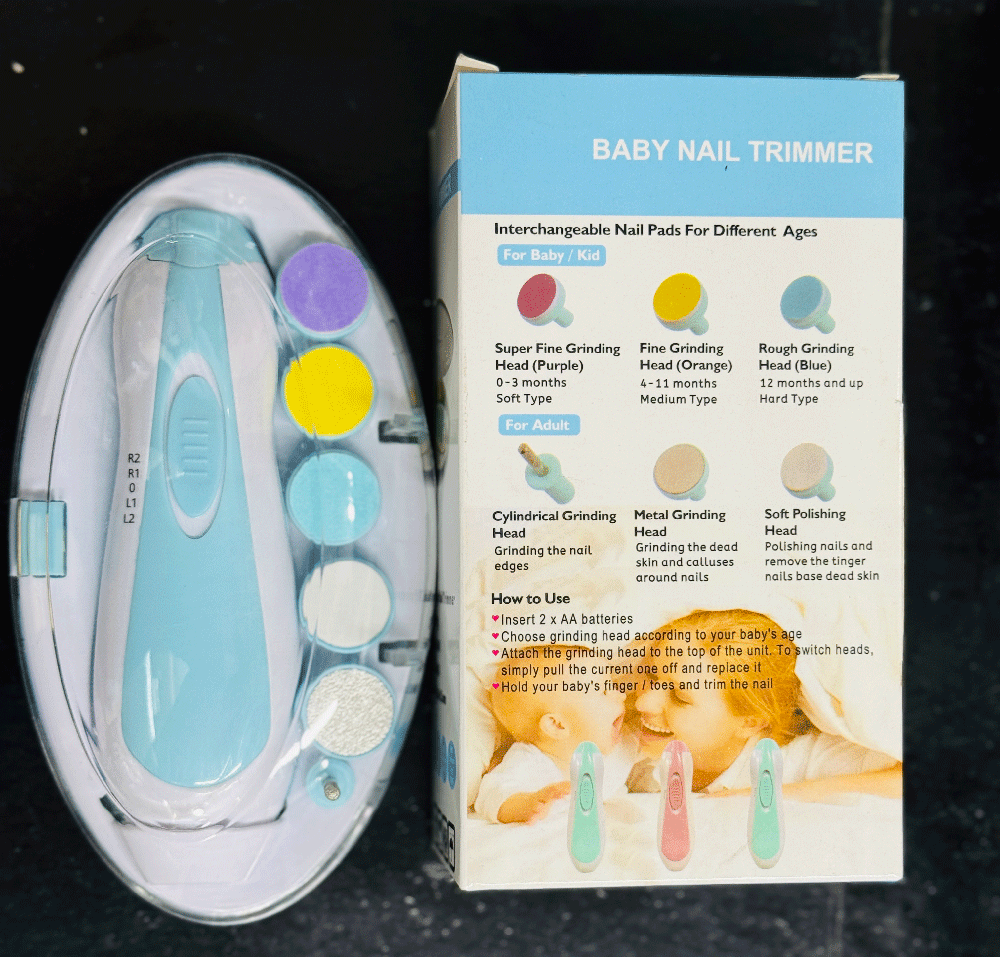 6-in-1 Electric Baby Nail Trimmer & File Set — Safe, Quiet & Gentle for Newborns to Adults